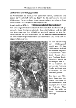 Dorfvereine werden gegr&uuml;ndet