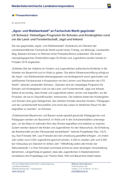 „Agrar- und Waldwerkstatt" an Fachschule Warth gegründet LR