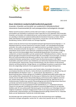 Pressemitteilung Neuer Arbeitskreis Landwirtschaft/Landtechnik