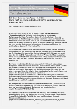 Herrn Prof. Dr. Heinrich Bedford-Strohm, Vorsitzender des Rates der