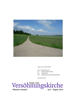 Gemeindebrief Juni - August 2015 - Evang.