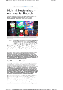 High mit Hustensirup &ndash; ein riskanter Rausch