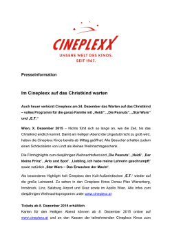 Im Cineplexx auf das Christkind warten