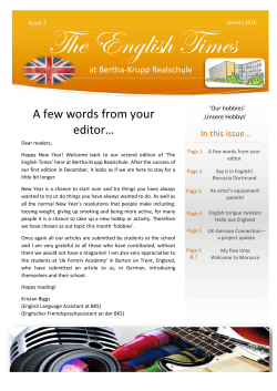 The English Times Issue 2 - Bertha-Krupp