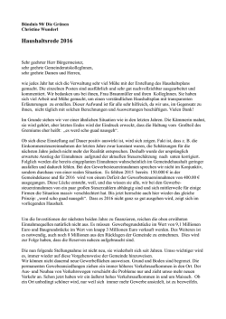 Haushaltsrede 2016