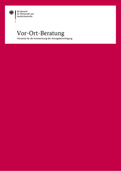 Hinweise f&uuml;r die Anerkennung der Antragsberechtigung