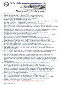 Festbestimmungen - 100 Jahre KBV Sch&ouml;ffelding