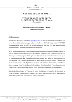 Hectas Sicherheitsdienste GmbH - MSP