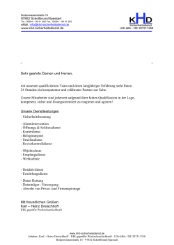 Info - KHD - Sicherheitsdienst