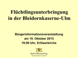 Flüchtlingsunterbringung in der Bleidornkaserne-Ulm