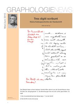 eine kleine Kulturgeschichte der Handschrift