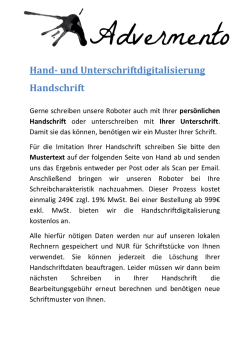 Hand- und Unterschriftdigitalisierung Handschrift