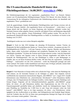 Die US-amerikanische Handschrift hinter den Fl&uuml;chtlingsstr&ouml;men