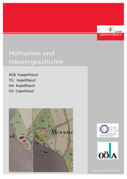 Hofnamen und H&auml;usergeschichte