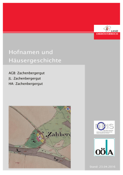 Hofnamen und H&auml;usergeschichte