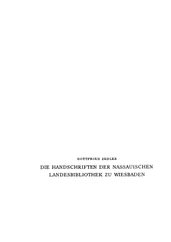 Die Handschriften der nassauischen Landesbibliothek zu Wiesbaden