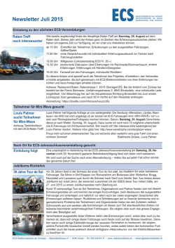 Newsletter Juli 2015 - Elektromobil Club der Schweiz ECS
