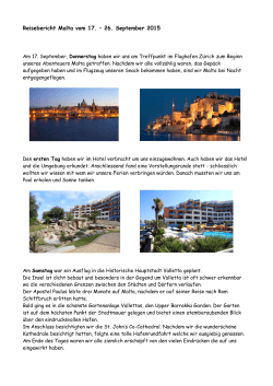 Reisebericht Malta
