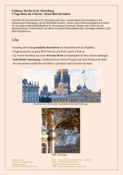 Goldener Herbst in St. Petersburg 5 Tage Reise im 4 Sterne