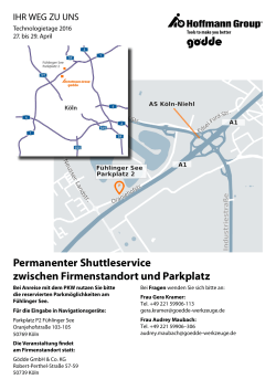 Permanenter Shuttleservice zwischen Firmenstandort und Parkplatz