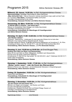 Jahresprogramm 2015