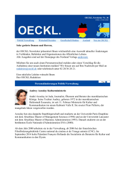 OECKL.Newsletter Nr. 36 vom 10.02.