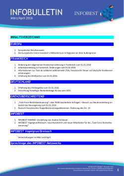 Aktueller Newsletter Dernier Infobulletin