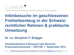 Intimbesuche im geschlossenen Freiheitsentzug in der Schweiz