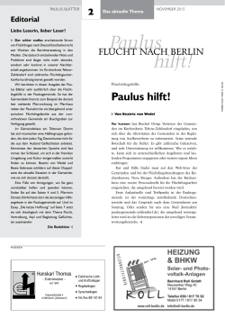 Ausz. Paulus Blätter 11/2015 - Paulus