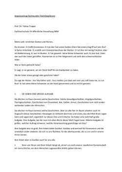 Impulsvortrag Dortmunder Fl&uuml;chtlingsforum Prof. Dr. Tobias Trappe