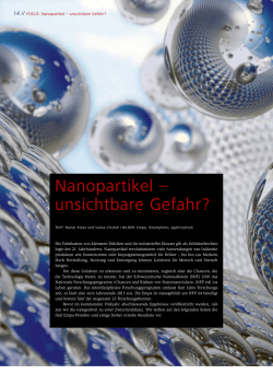Nanopartikel – unsichtbare Gefahr?
