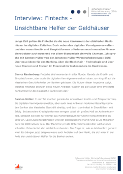 Interview: Fintechs - Unsichtbare Helfer der Geldh&auml;user