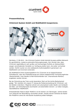 CCUnirent System GmbH und WebMobil24 kooperieren