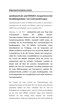 autohaus24.de und DEKRA kooperieren bei Inzahlungnahme von