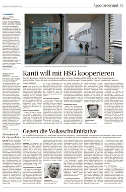 Kanti will mit HSG kooperieren