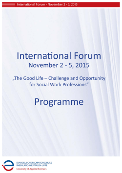 InternaƟonal Forum Programme