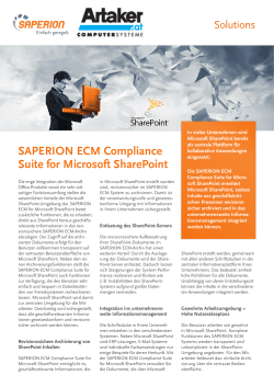 SAPERION ECM Compliance Suite for Microsoft SharePoint
