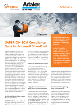 SAPERION ECM Compliance Suite for Microsoft SharePoint