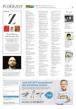 Das aktuelle ZEIT-Inhaltsverzeichnis als PDF