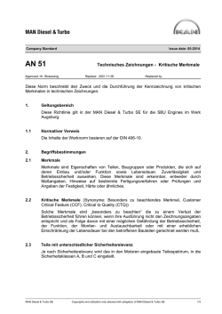 Technisches Zeichnungen - Kritische Merkmale