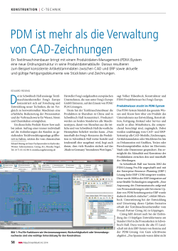 PDM ist mehr als die Verwaltung von CAD-Zeichnungen