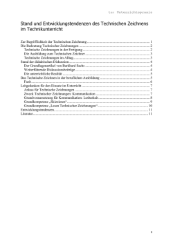 Technisches Zeichnen im Technikunterricht. Stand und