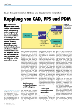 Kopplung von CAD, PPS und PDM