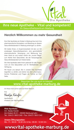 Ihre neue Apotheke &ndash; Vital und kompetent!
