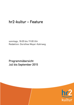 hr2-kultur &ndash; Feature - Hessischer Rundfunk
