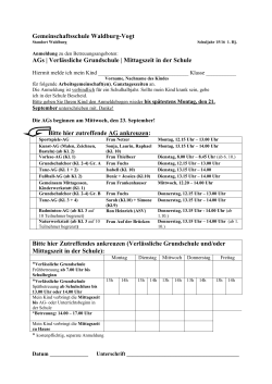 Gemeinschaftsschule Waldburg-Vogt AGs | Verlässliche Grundschule