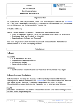 Pflegestandard Dekubitusprophylaxe