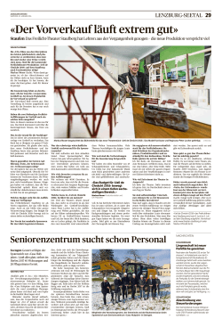 Aargauer Zeitung 23.01.2016 - Lebensraum im Alter in Seengen