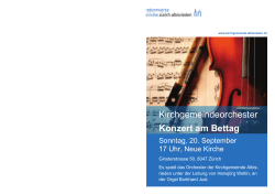 Konzert am Bettag - Kirchgemeinde Orchester Albisrieden