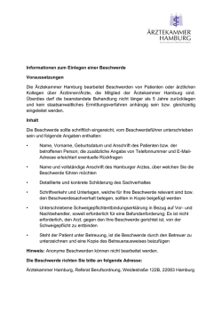 Informationen zum Einlegen einer Beschwerde Voraussetzungen